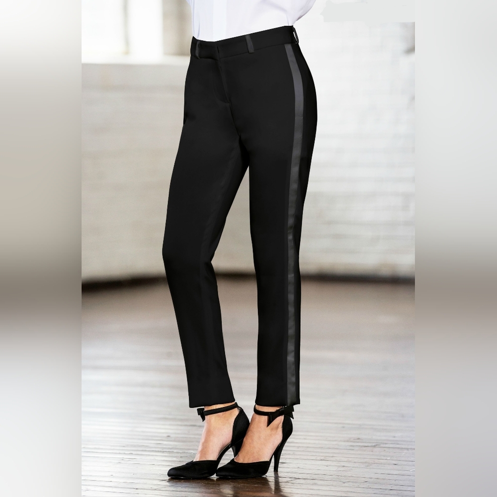 Rudsak Tuxedo Dress Pants Satin Side Stripes Slim Fit Cropped